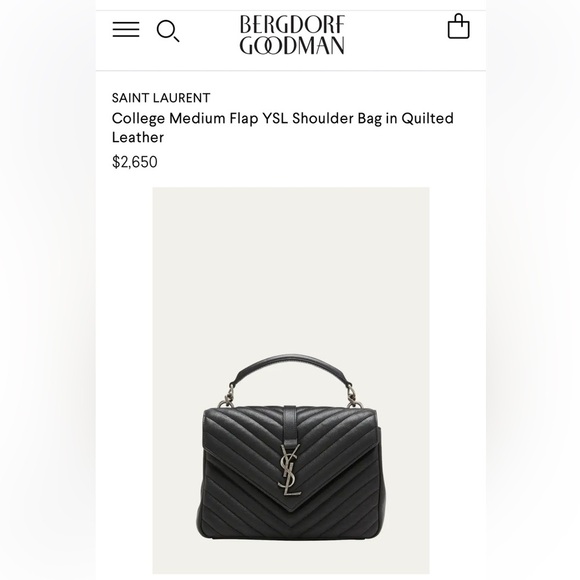 Sold-YSL Medium Quilted College Bag Black - Picture 17 of 17